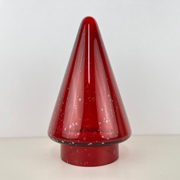 Red Glass Tabletop Christmas Tree Bubble Glass - Picture 3 of 5